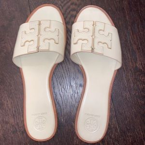 Tory Burch ivory slides
